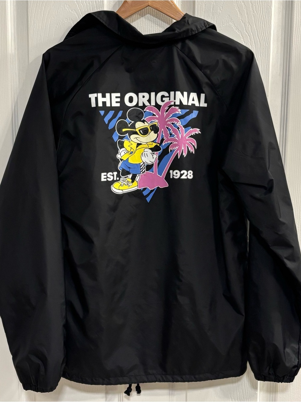 Vans x Disney Mickey Mouse Torrey Coaches Jacket Black M Retro Graphic LN